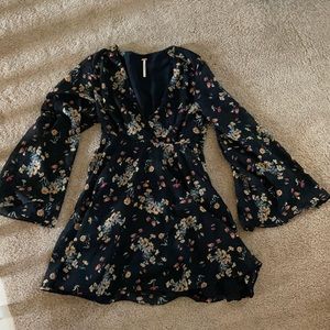 Free People black floral dress